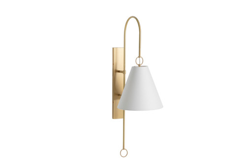 Anniston One Light Wall Sconce in Brass|Feather White Linen (550|SCH-175054)