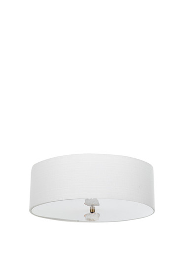 Mabel Two Light Flush Mount in Matte Antique Brass|White Linen|Natural Stone|Acrylic (550|SCH-170495)