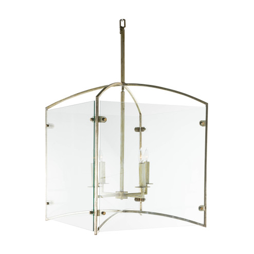 Fleur Four Light Chandelier in Champagne Silver|Tempered Glass (550|SCH-170445)