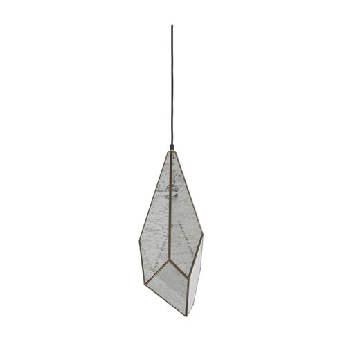 Malina One Light Pendant in Antique Brushed Brass|Silver Mercury Glass (550|SCH-170360)