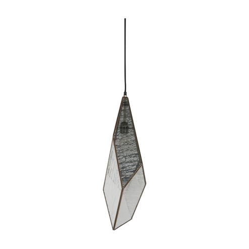 Mara One Light Pendant in Antique Brushed Brass/Silver Mercury Glass (550|SCH-170355)