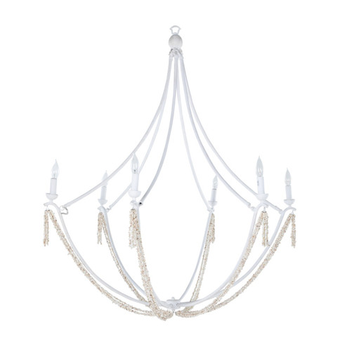 Nakita Six Light Chandelier in Plaster White|Coral White (550|SCH-170050)