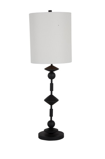 Clooney One Light Console Lamp in Feather White Linen|Black Woodwash (550|SCH-169100)