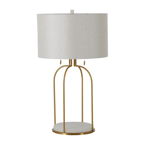 Joan One Light Table Lamp in Brass|White Linen (550|SCH-169085)
