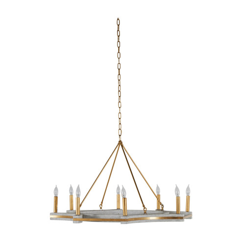 Lockhart Eight Light Chandelier in Cloud White|Vintage Gold (550|SCH-169040)