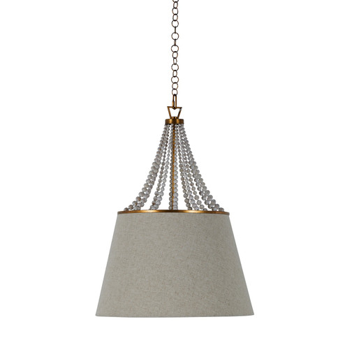 Sonny Four Light Pendant in Antique Gold/Whitewashed Wood (550|SCH-166015)
