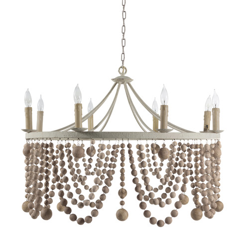 Madeleine Eight Light Chandelier in Plaster|Beige Washed Wood (550|SCH-159095)
