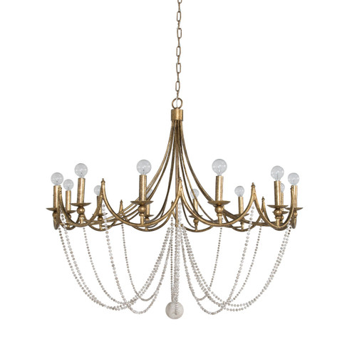 Sandra 12 Light Chandelier in Antique Gold/Antique White (550|SCH-153145)