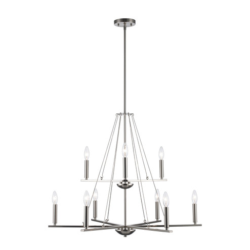 Linden Nine Light Pendant in Brushed Nickel (110|11649 BN)