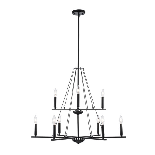 Linden Nine Light Pendant in Black (110|11649 BK)