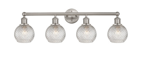 Edison Four Light Bath Vanity in Brushed Satin Nickel (405|616-4W-SN-G122C-6CL)