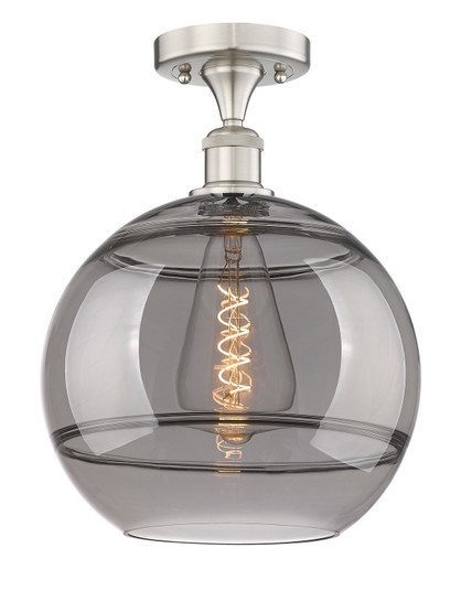 Edison One Light Semi-Flush Mount in Brushed Satin Nickel (405|616-1F-SN-G556-12SM)