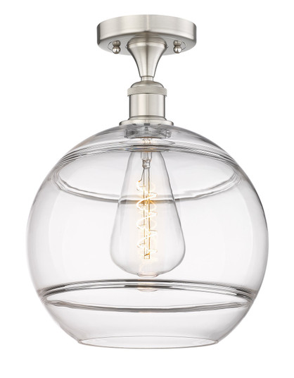 Edison One Light Semi-Flush Mount in Brushed Satin Nickel (405|616-1F-SN-G556-12CL)