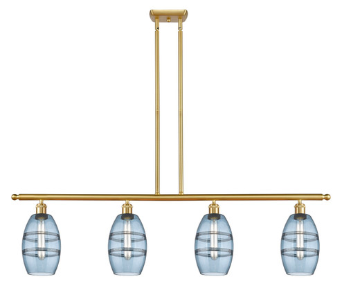 Ballston Four Light Island Pendant in Satin Gold (405|516-4I-SG-G557-6BL)