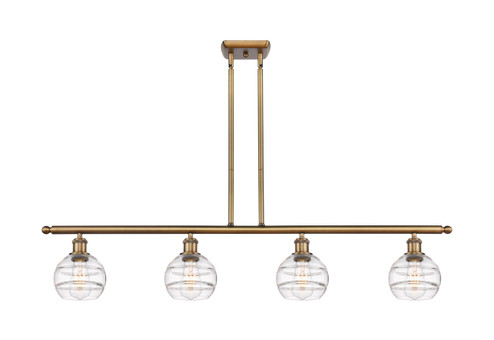 Ballston Four Light Island Pendant in Brushed Brass (405|516-4I-BB-G556-6CL)