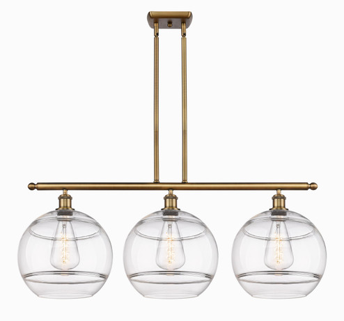 Ballston Three Light Island Pendant in Brushed Brass (405|516-3I-BB-G556-12CL)