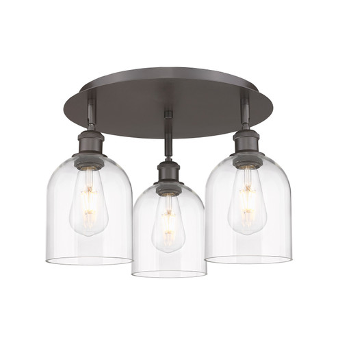 Ballston Three Light Flush Mount in Oil Rubbed Bronze (405|516-3C-OB-G558-6CL)