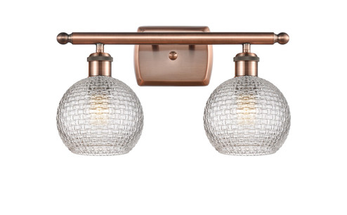Ballston Two Light Bath Vanity in Antique Copper (405|516-2W-AC-G122C-6CL)