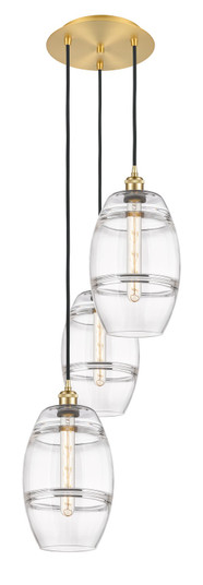 Ballston Three Light Pendant in Satin Gold (405|113B-3P-SG-G557-8CL)