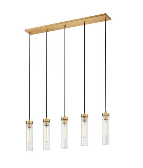 Beau Five Light Linear Chandelier in Rubbed Brass (224|740P-5L-RB)