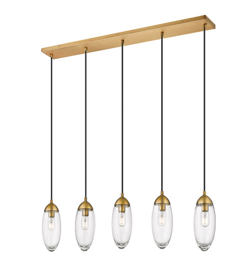 Arden Five Light Linear Chandelier in Rubbed Brass (224|651P-5L-RB)