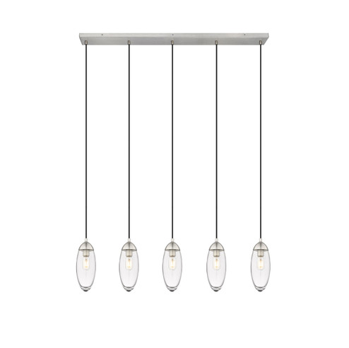 Arden Five Light Linear Chandelier in Brushed Nickel (224|651P-5L-BN)