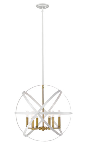 Cavallo Six Light Chandelier in Hammered White / Olde Brass (224|463-24HWH-OBR)