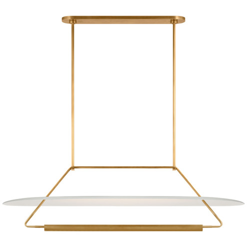 Teline LED Linear Pendant in Antique-Burnished Brass and Matte White (268|KW 5107AB/WHT)