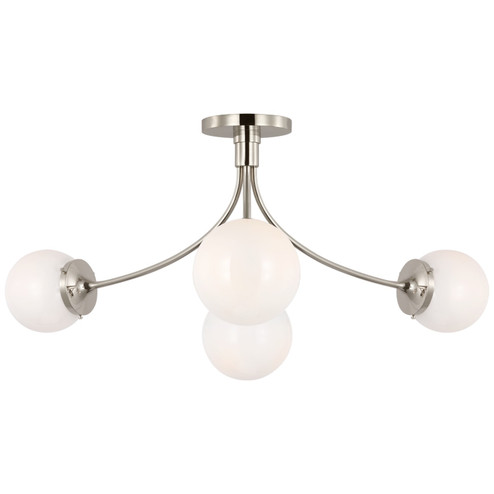 Prescott LED Semi-Flush Mount in Polished Nickel (268|KS 4009PN-WG) Prescott LED Semi-Flush Mount in Polished Nickel (268|KS 4009PN-WG)