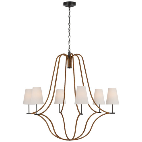 Biscayne LED Chandelier in Bronze and Natural Rattan (268|CHC 5583BZ/NRT-L)