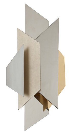 Modernist One Light Wall Sconce in Pol Ss W Silver/Gold Leaf (68|207-11-SS/WSL/GL)