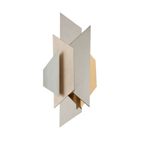 Modernist One Light Wall Sconce in Pol Ss W Silver/Gold Leaf (68|207-11-SS/WSL/GL)