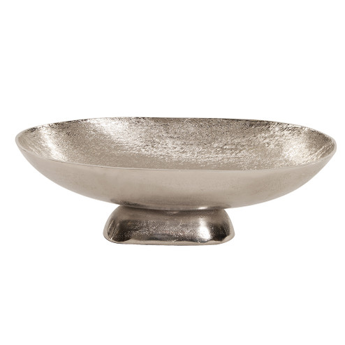 Textured Footed Bowl in Bright Silver (204|35120)