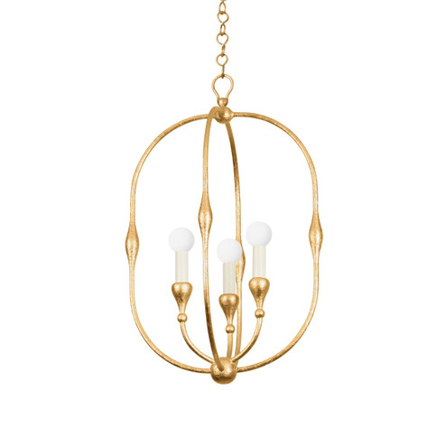 Baltic Three Light Lantern in Vintage Gold Leaf (70|3215-VGL)