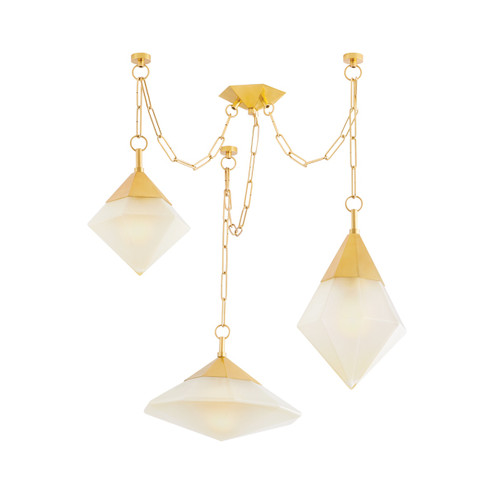 Angelique Three Light Chandelier in Vintage Polished Brass (68|383-58-VPB) Angelique Three Light Chandelier in Vintage Polished Brass (68|383-58-VPB)