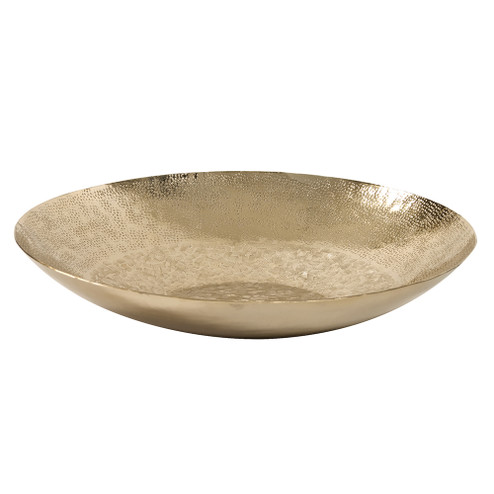 Gold Aluminum Decorative Bowl in Textured Gold (204|35087)