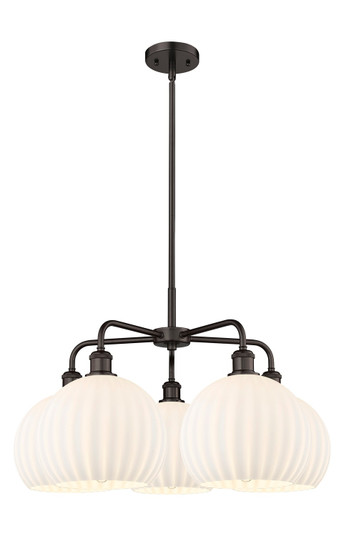 Downtown Urban LED Chandelier in Oil Rubbed Bronze (405|516-5CR-OB-G1217-10WV)