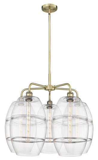 Downtown Urban LED Chandelier in Antique Brass (405|516-5CR-AB-G557-10CL)