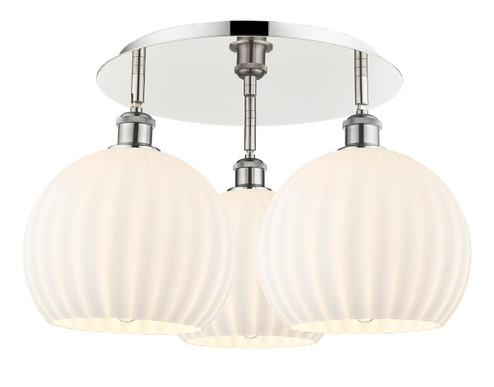 Downtown Urban LED Flush Mount in Polished Nickel (405|516-3C-PN-G1217-10WV)