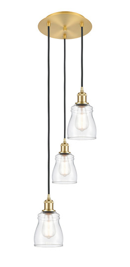 Ballston LED Pendant in Satin Gold (405|113B-3P-SG-G392)