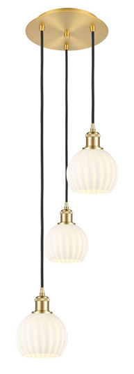 Ballston LED Pendant in Satin Gold (405|113B-3P-SG-G1217-6WV)