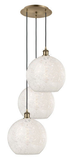 Ballston LED Pendant in Antique Brass (405|113B-3P-AB-G1216-12WM)