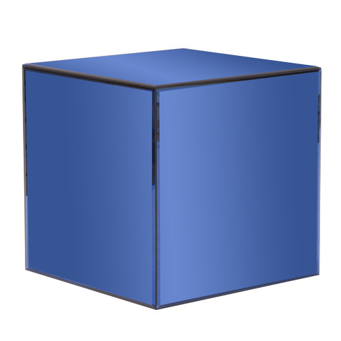 Mirrored Cube Table in Blue Mirrored Glass (204|48014)