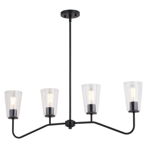 Beverly Four Light Linear Chandelier in Matte Black (63|H0285) Beverly Four Light Linear Chandelier in Matte Black (63|H0285)