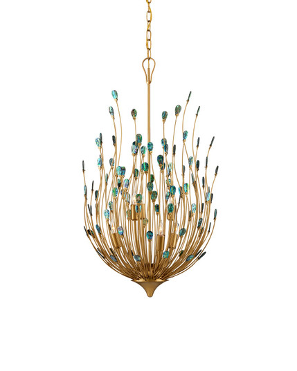 Delphos Six Light Chandelier in Contemporary Gold/Natural (142|9000-1149)