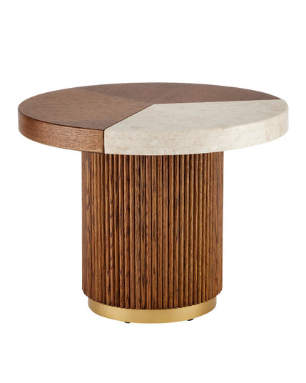 Dakota Collection Cocktail Table in Morel Brown/Natural/Polished Brass (142|3000-0262)
