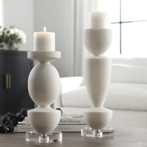Lido Candleholders, Set/2 in Ivory (52|18101)