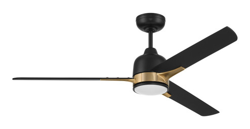 Fuller 52''Ceiling Fan in Flat Black/Satin Brass (46|FUL52FBSB3)