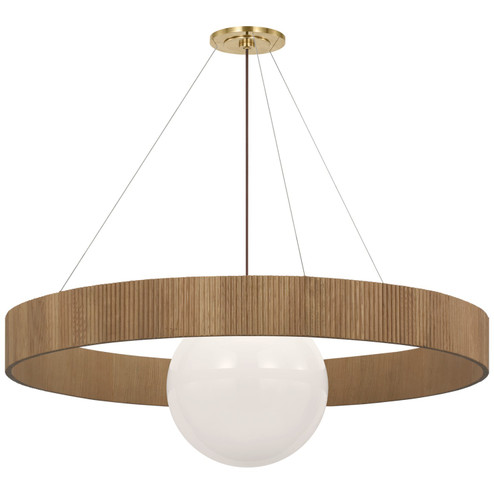 Arena LED Chandelier in Hand-Rubbed Antique Brass and White Glass (268|WS 5002HAB/NO-WG)