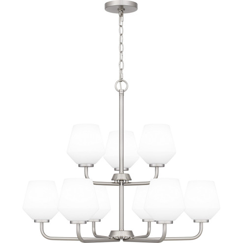 Nielson Nine Light Chandelier in Brushed Nickel (10|NIE5028BN)